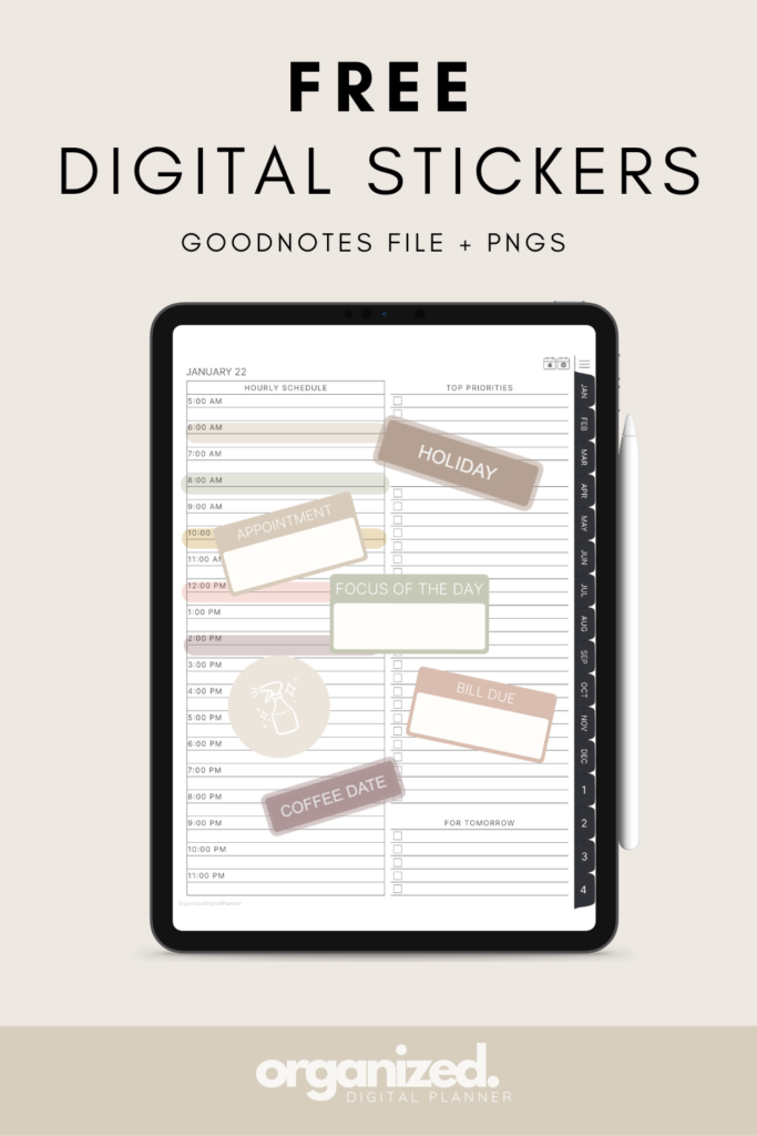 FREE DIGITAL STICKERS FOR FREE DIGITAL PLANNER